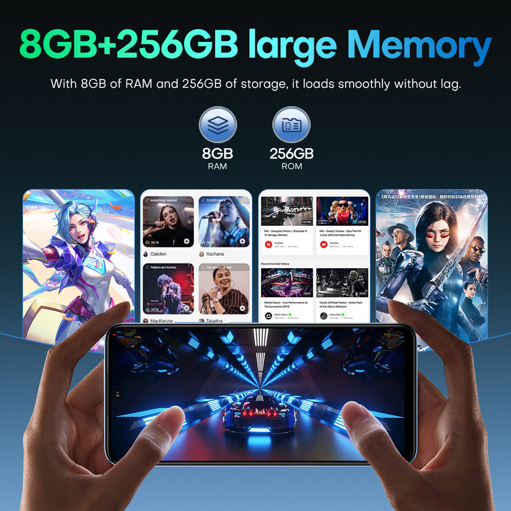Smartphone 8GB RAM + 256GB ROM 10-core Android 15.0