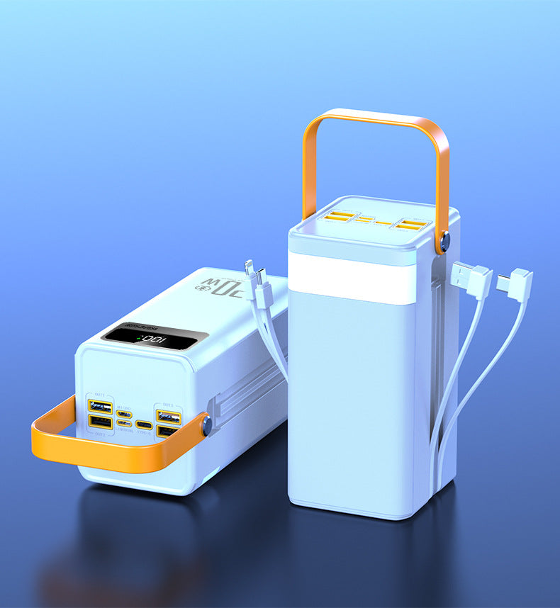 30000mAh Portable Power Bank 120W Fast Charging Power Station Emergency Power Bank LED Charger for Home Camping Phone