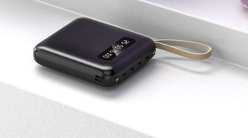 Mini power bank 10000 mAh/20000 mAh with four-wire compact portable power bank