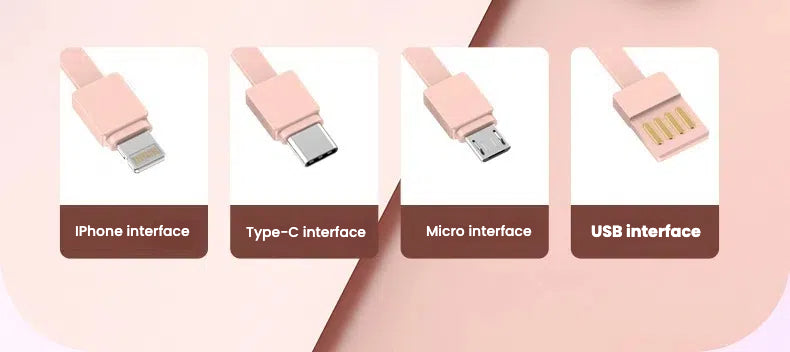 Mini power bank 10000 mAh/20000 mAh with four-wire compact portable power bank