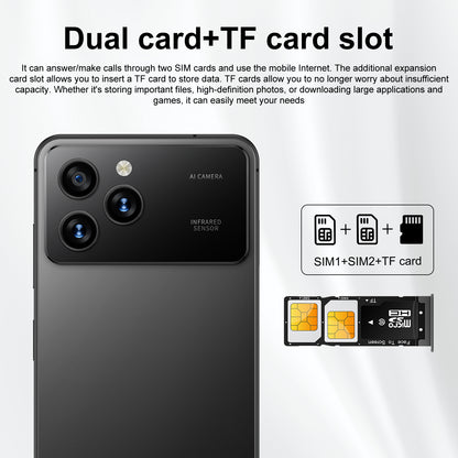 7.3 inch Smartphone 8GB RAM + 256GB ROM 10-core Android 14.0