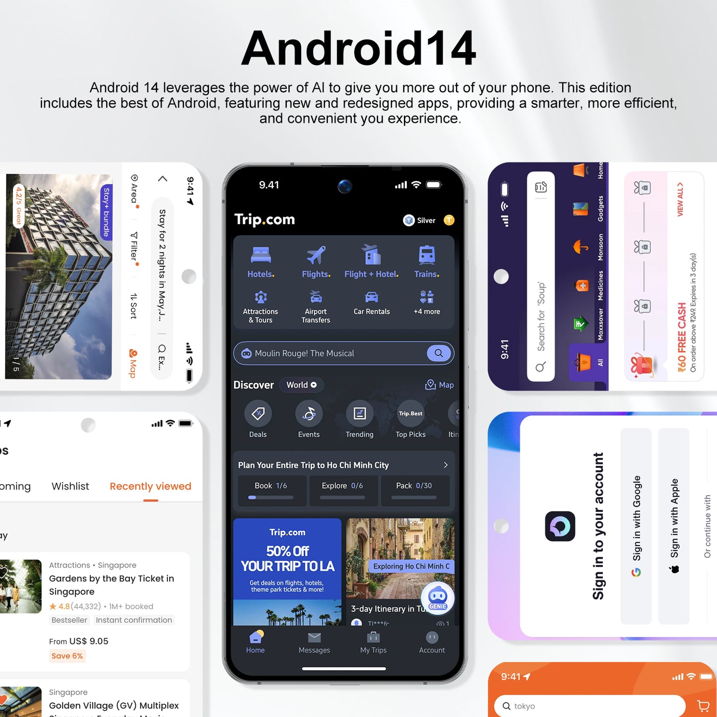 7.3 inch Smartphone 8GB RAM + 256GB ROM 10-core Android 14.0