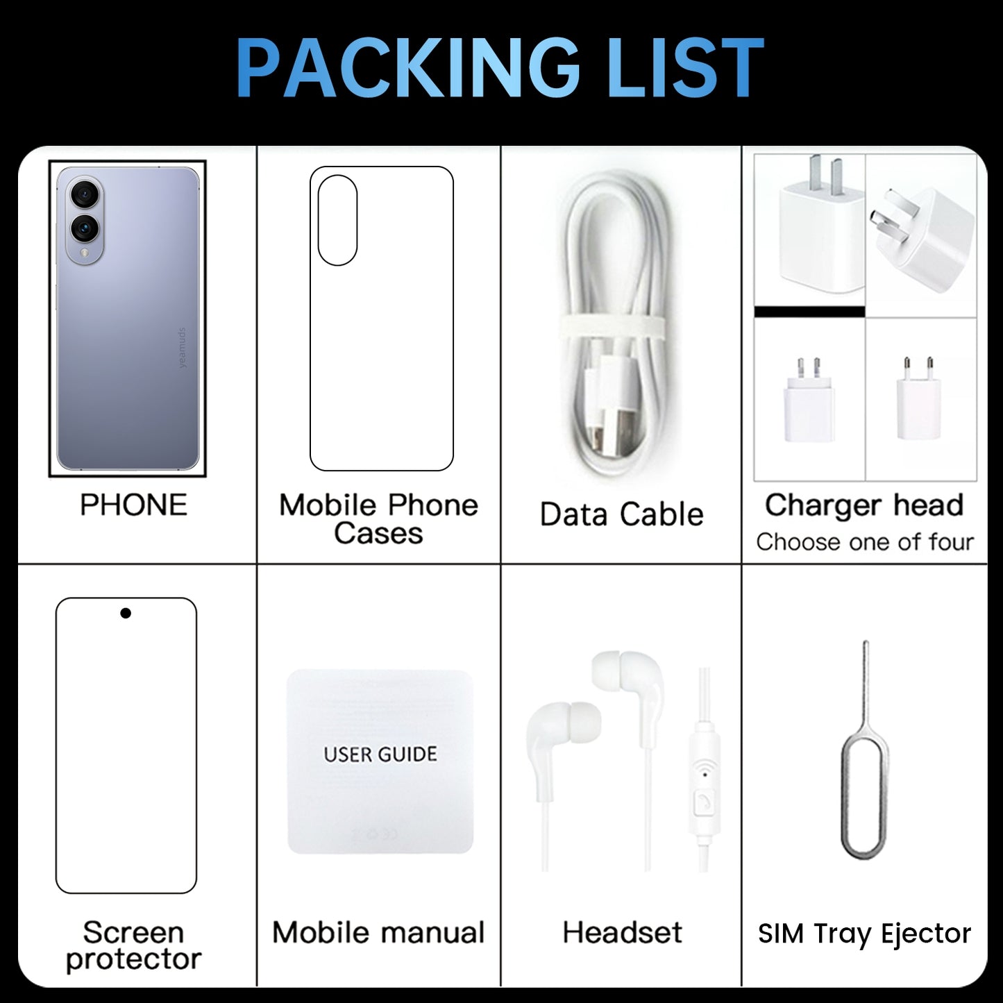 7.3 inch Smartphone 8GB RAM + 512GB ROM 10-core Android 14.0