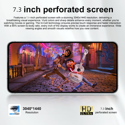 7.3 inch Smartphone 8GB RAM + 256GB ROM 10-core Android 14.0