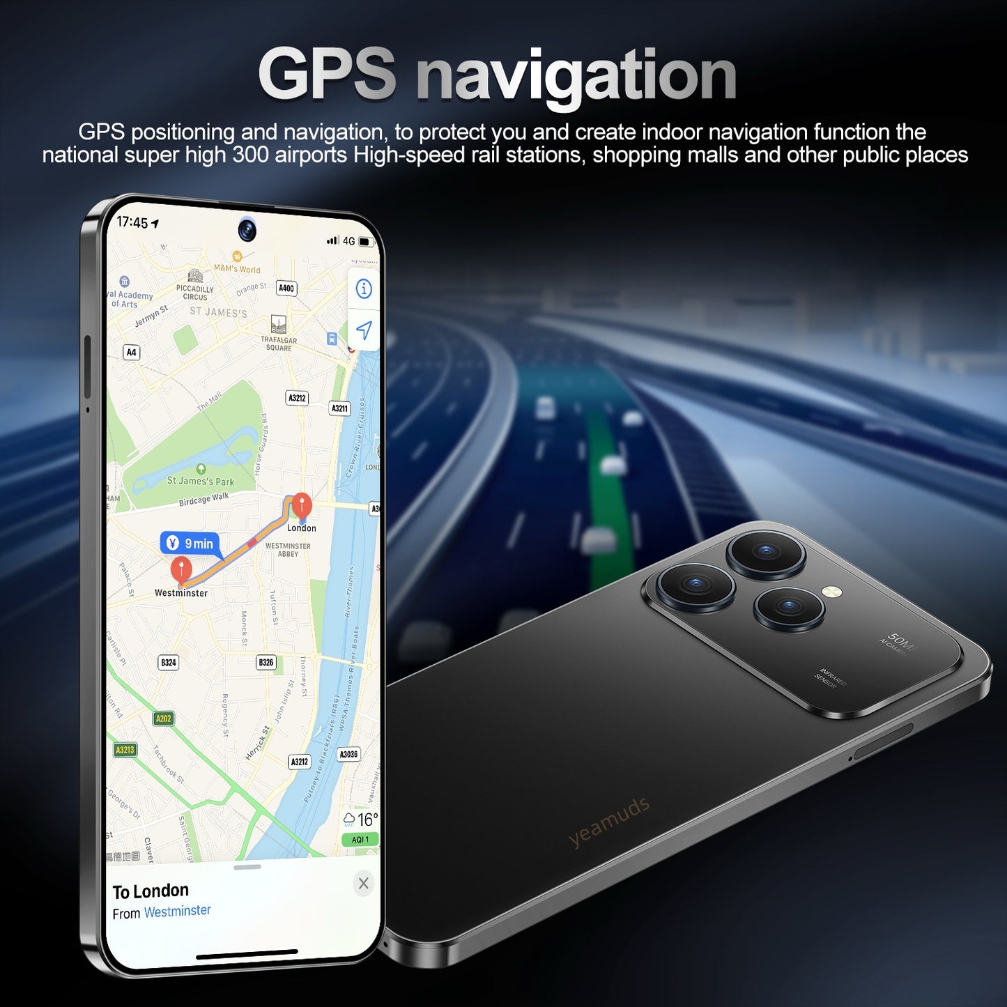 7.3 inch Smartphone 8GB RAM + 256GB ROM 10-core Android 14.0